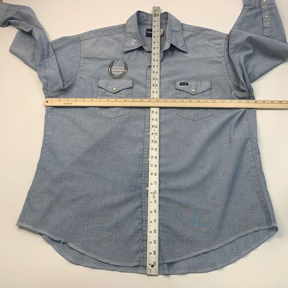 Vintage Wrangler Shirt Mens 18 Pearl Snap Button Arizona Cowboy College *READ - Picture 6 of 11